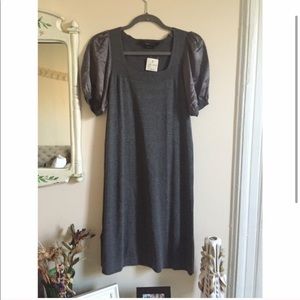 BCBG grey dress with poof sleeves